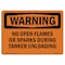 Signmission OSHA Sign, No Open Flames Or Sparks During Tanker Unloading, 18in X 12in, 12" W, 18" L, Landscape OS-WS-D-1218-L-12272 - alternate 1